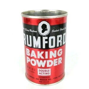 Vintage 70's RUMFORD Baking Powder Advertising Tin Can Empty Made in USA